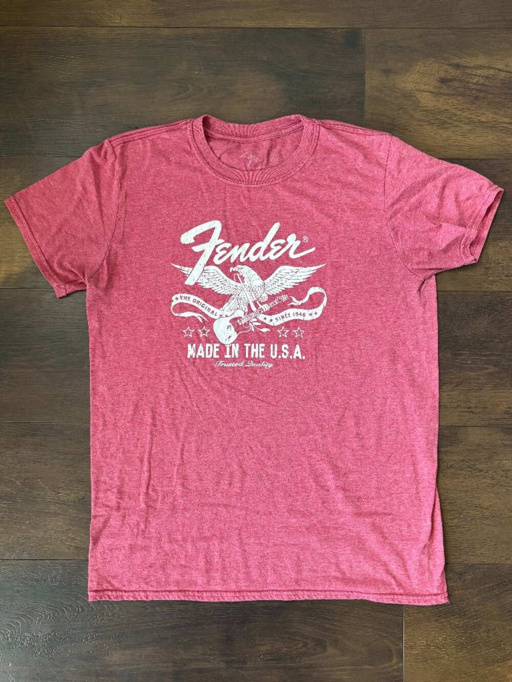 Fender Graphic T-Shirt Men’s Medium Red Guitar Music Tee